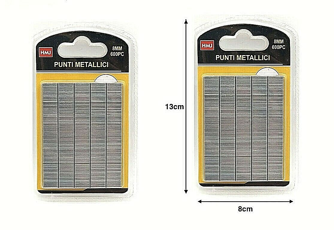 Due set Spillette Graffette Punti Metallici 8 mm per Spillatrice Pinzatura  Hmj