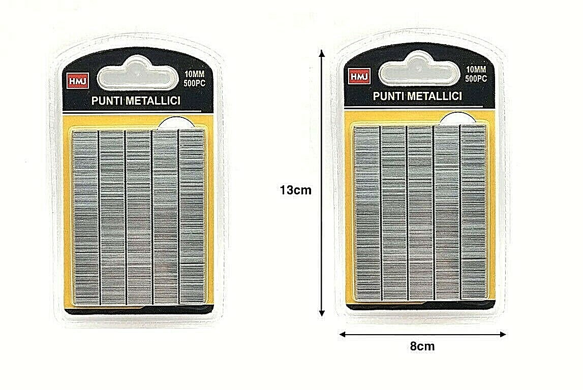 Due set Spillette Graffette Punti Metallici 10 mm per Spillatrice Pinzatura  Hmj