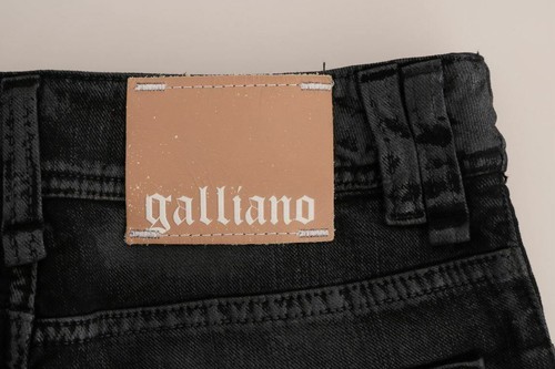 Pre-owned John Galliano Women Gray Wash Jeans Pants Cotton Slim Regular Casual Trousers