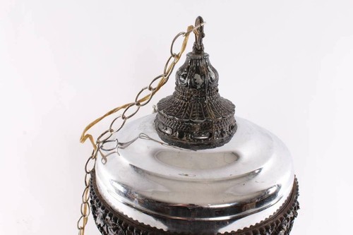 Unusual Early Vintage Rain Lamp Chrome With Decorative Panels
