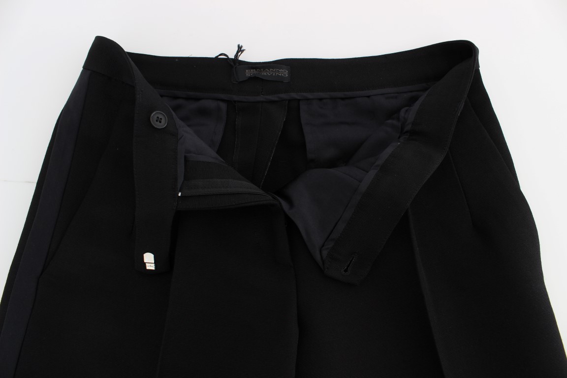 

ERMANNO SCERVINO Брюки из смесового хлопка в черную полоску, широкие брюки IT42/US8/ Рекомендуемая розничная цена 620 долларов США, Черный