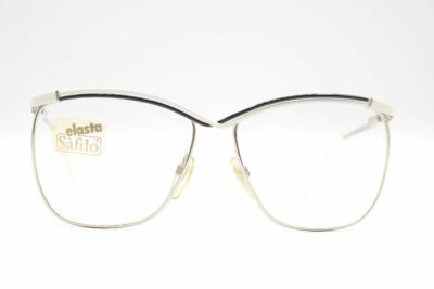 Vintage Safilo Elasta L 529 717 Silver White Oval Glasses Eyeglass Frame NOS
