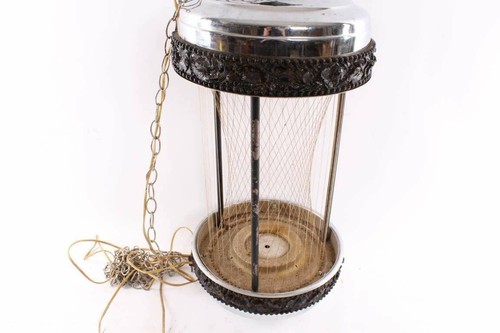 Unusual Early Vintage Rain Lamp Chrome With Decorative Panels