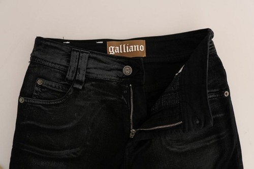 Pre-owned John Galliano Women Gray Wash Jeans Pants Cotton Slim Regular Casual Trousers