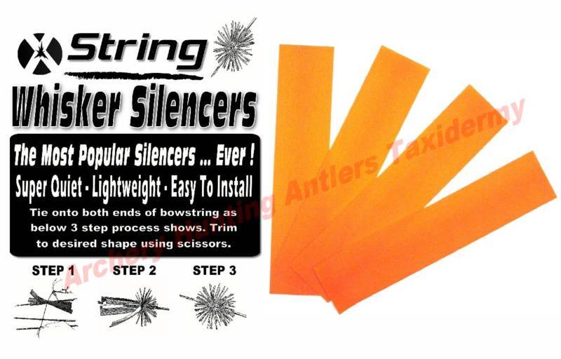 FLO ORANGE Bow String Silencers Archery 2 PAIR PER PACK - For Recurve Compund 