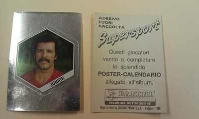 Leovegildo Lins Gama Junior Soccer 1986 Panini Supersport Italian Foil Sticker