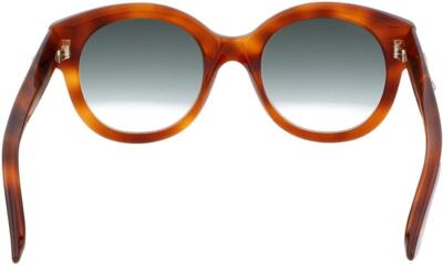 Pre-owned Gucci Gg0207s 003 Havana Star Diva Sunglasses Sonnenbrille Green Gradient Lenses