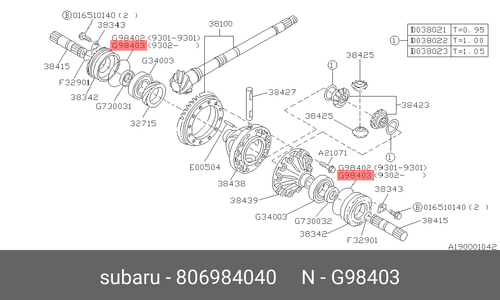 Genuine OE O-Ring 84.1X1.95 806984040 For Subaru 80698-4040