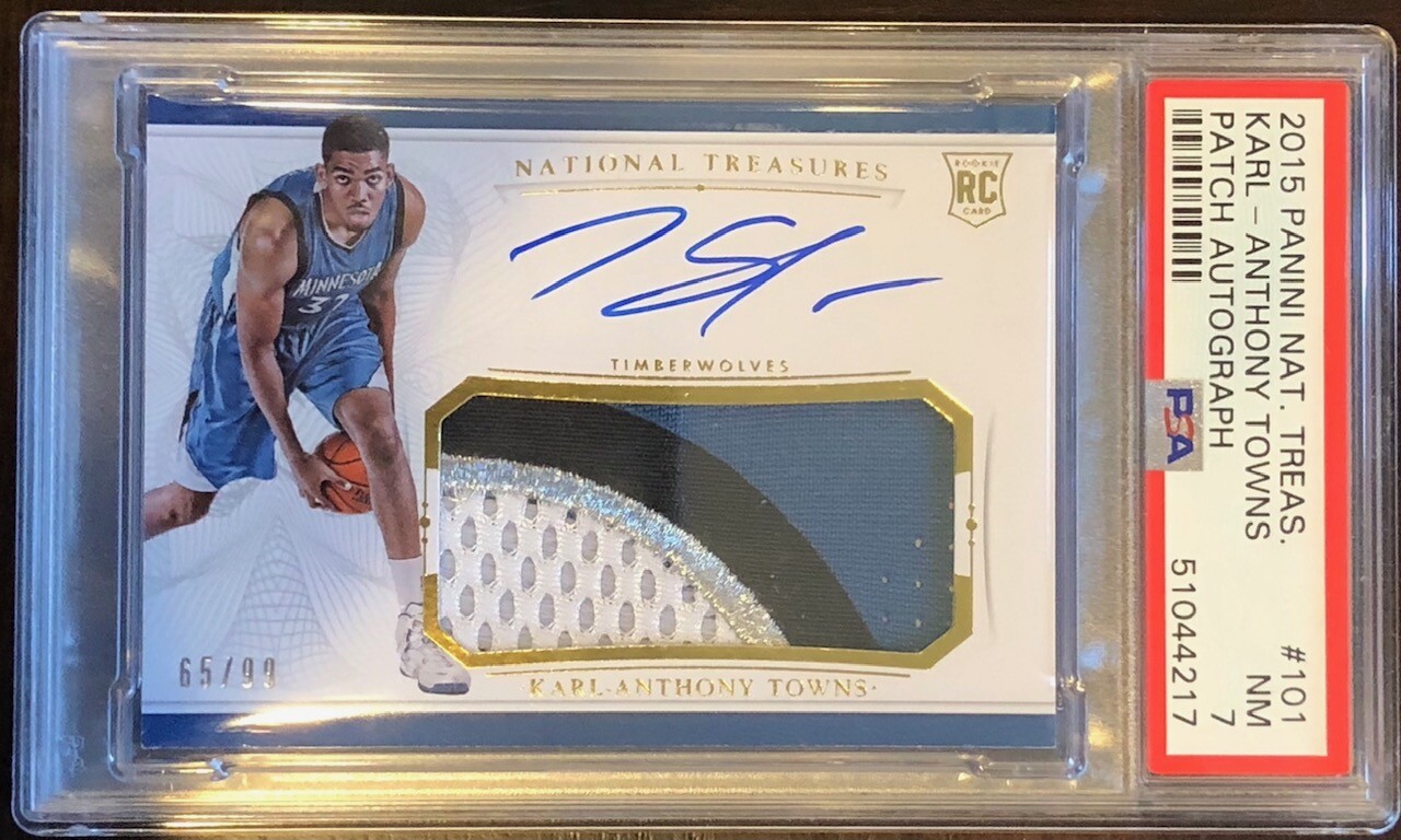 その他 Karl Anthony Towns National Treasures /5 2015 National Treasures Karl Anthony Towns Rookie Patch Auto