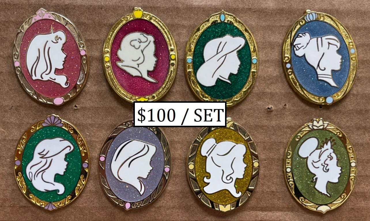 8 PIN SET - DLR PRINCESS CAMEO SERIES - 2014 Mystery Set 8 PIN SET - DLR PRINCESS CAMEO SERIES - 2014 Mystery Set