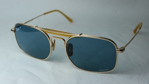Pre-owned Ray Ban Ray-ban Sunglasses Titanium Rb 8062 9205/s2 Polarized - Chromance In Blue