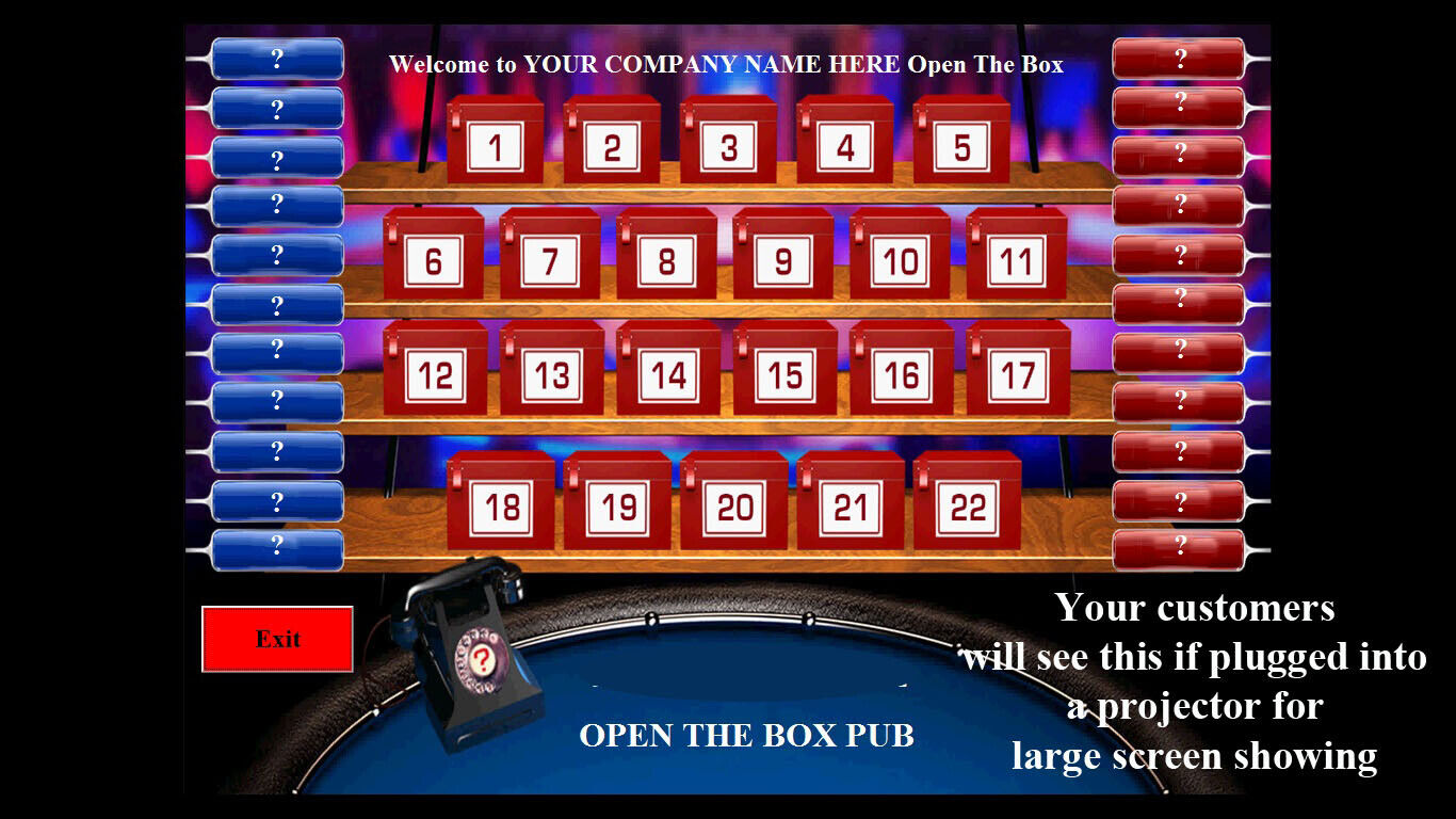 Open The Box Game | Traditional Pub Game | Software |