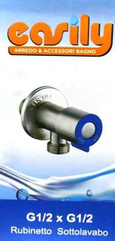 Rubinetto Sottolavabo Acqua Fredda 1/2 1/2 Sotto Lavandino Metallo Valvola dfh