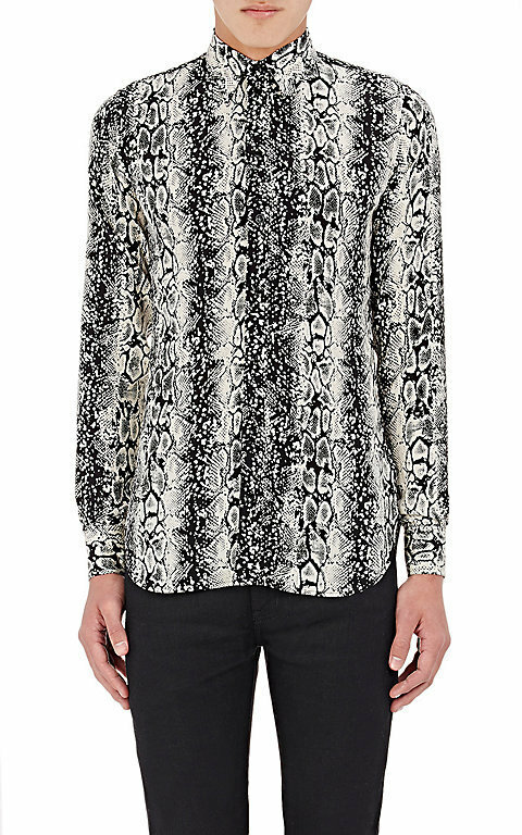 HEDI SLIMANE　レア Saint Laurent Hedi Slimane FW16 Silk Python Print Shirt 37