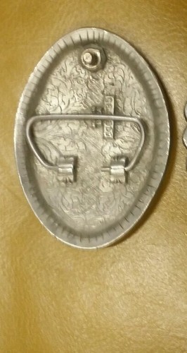 VINTAGE METAL BELT BUCKLE EGE EGC  WESTERN HORSESHOE TURQUOISE INLAY 1995 lot 2