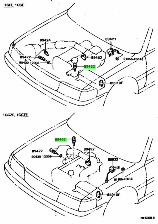 TOYOTA Genuine COLD START TEMPERATURE TIME DELAY SWITCH 89462-20040 NEW - Picture 2 of 3