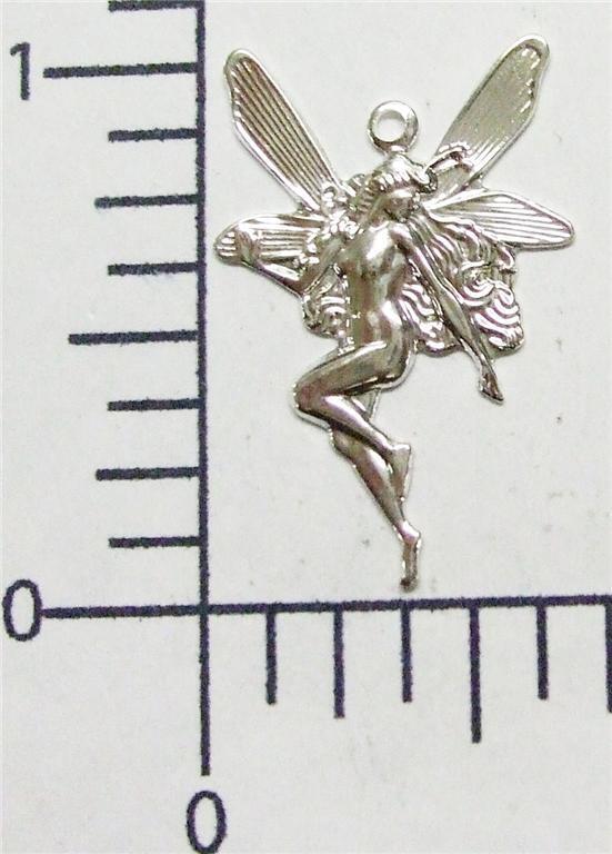 17124          3 Pc Matte Silver Oxidized Fairy Charm Jewelry Finding