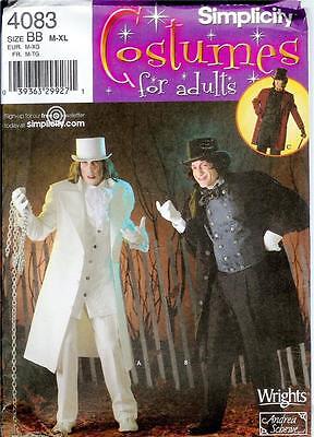 Mens Scrooge Willy Wonka Suit Costume Simplicity Sewing Pattern 4083