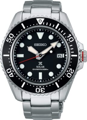 Pre-owned Seiko Prospex Sbdj051 Black Diver Scuba 200m Solar Sapphire Stainless Men Watch