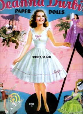 VINTAGE UNCUT 1941 DEANNA DURBIN PAPER DOLLS~#1 REPRODUCTION~GORGEOUS FASHIONS!