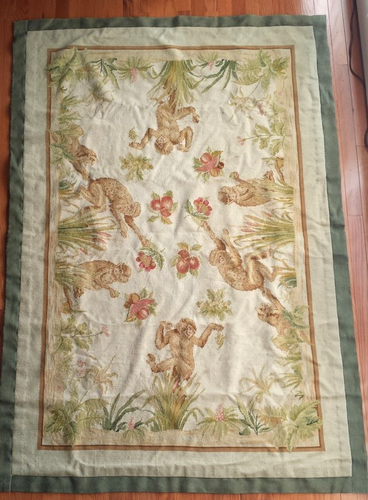 Antique Aubusson with Monkeys