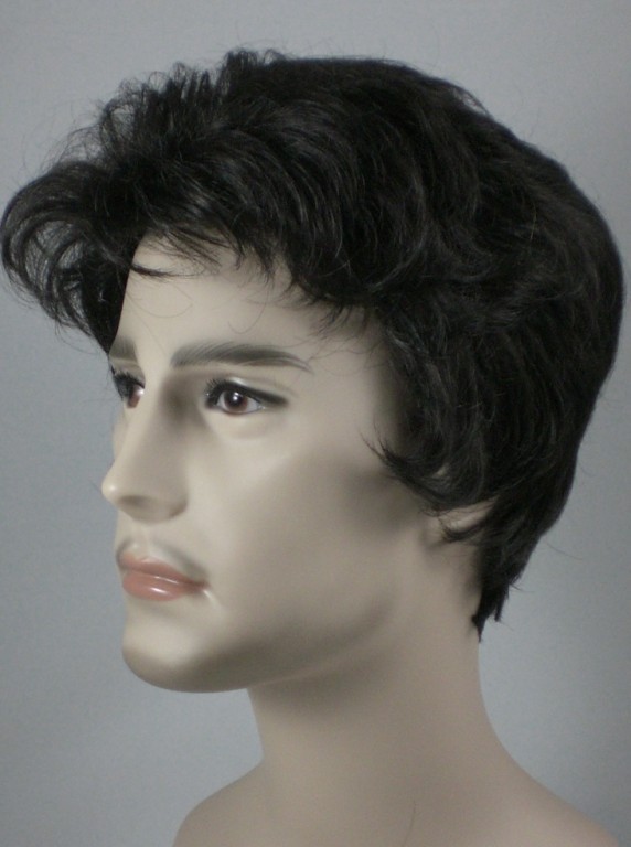 Dunkelbraun Gerade Volle Perucken Fur Herren Schwarz Grau Blond Ebay