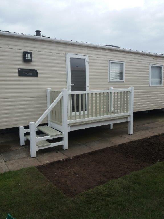 PVC Static Caravan Veranda, sold as seen must be collected at £395.00 in Prestatyn