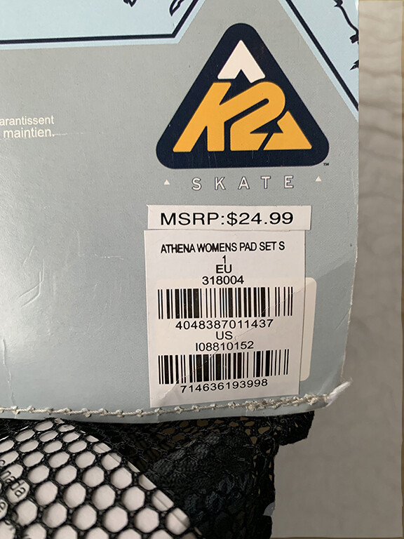 NWT K2 Athena Women's Size Small Blue Wristguards, Knee, and Elbow Pads Set