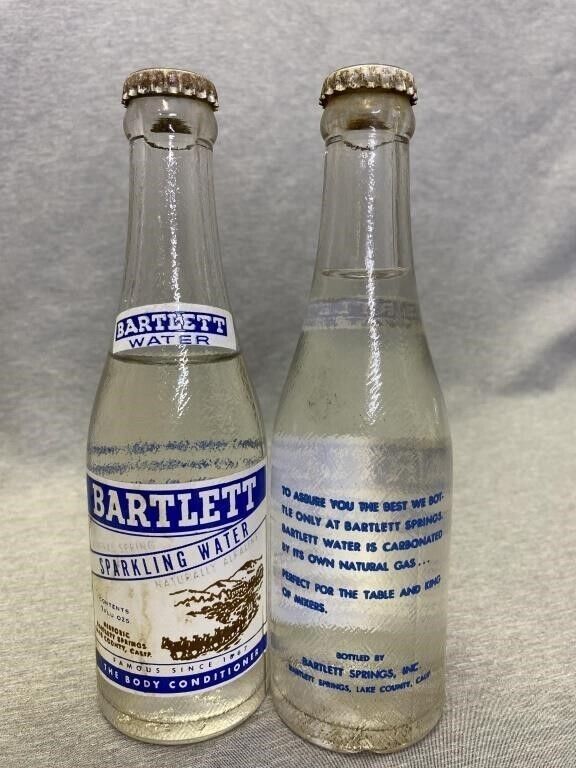 Vintage 1 Bartlett Sparkling Water Full Bottle Lake County, California Soda 1967