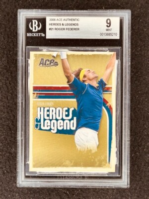 Roger Federer 2006 ACE Authentic Heroes & Legends tennis card BGS graded 9 MINT