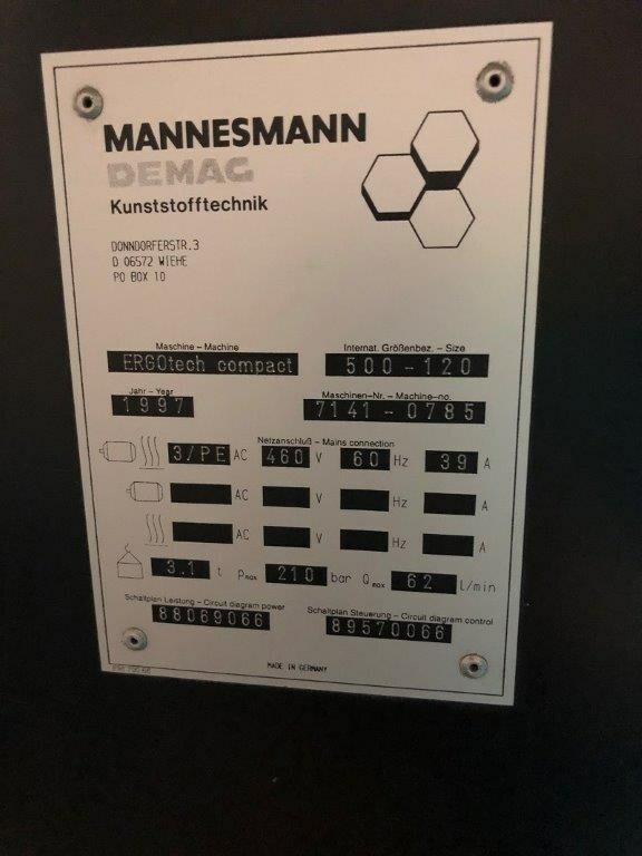 Demag 500-120 Used Injection Molding Machine, Yr. 1997, ZAG #8351