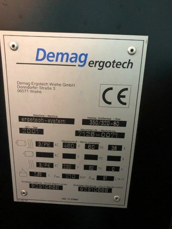 Demag  350/320-80 Used Injection Molding Machine, Yr. 2001, ZAG #8352