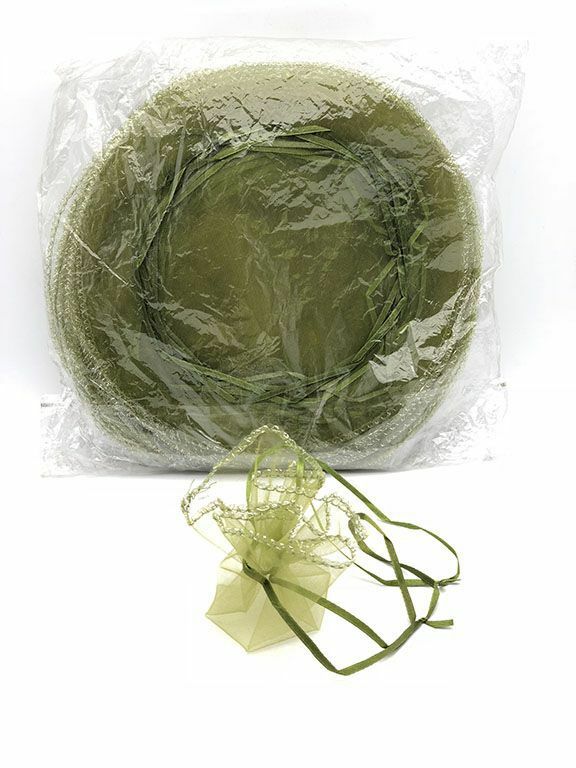 50 Veli Tulle Per Bomboniere Tondo Organza Verde Feste Bomboniere Confetti hmj