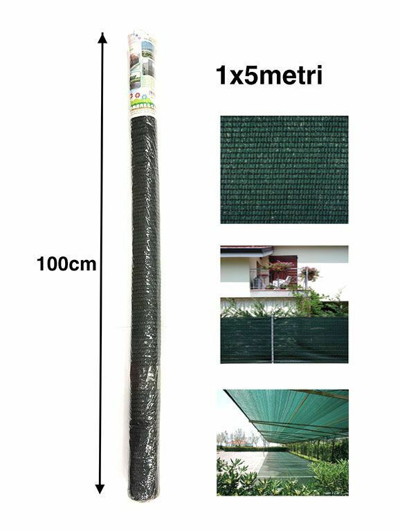 Rete Ombreggiante Ombra Telo Verde Frangisole 90% Frangivista 1MTx5MT hmj