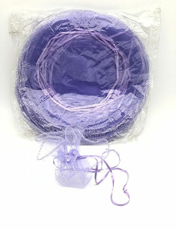 50 Veli Tulle Per Bomboniere Tondo Organza Viola Feste Bomboniere Confetti hmj