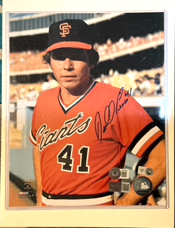 ⚾️   Darly Evans Signed 8x10 Licensed Photo COA: BAS Beckett SF Giants Slugger