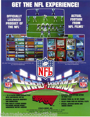 HARD YARDAGE 1993 ORIGINAL NOS VIDEO ARCADE GAME SALES FLYER Vintage Promo Art