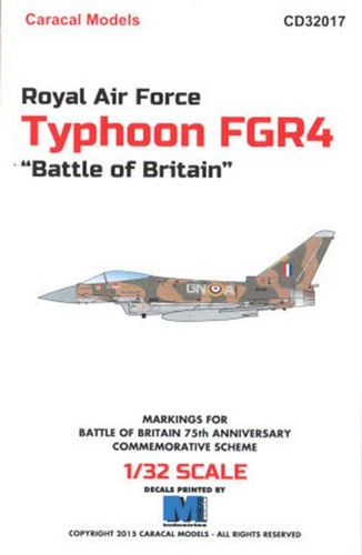 Caracal Models 1/32 32017 Royal Air Force Typhoon FGR4 Battle of Britain decals