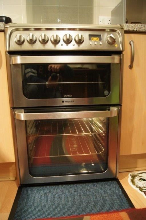 Hotpoint Double Oven Dual Fuel Cooker Stainless Steel (60cm)+Grill+