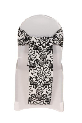 YCC Linens - Damask Flocking Taffeta Sashes for weddings and events