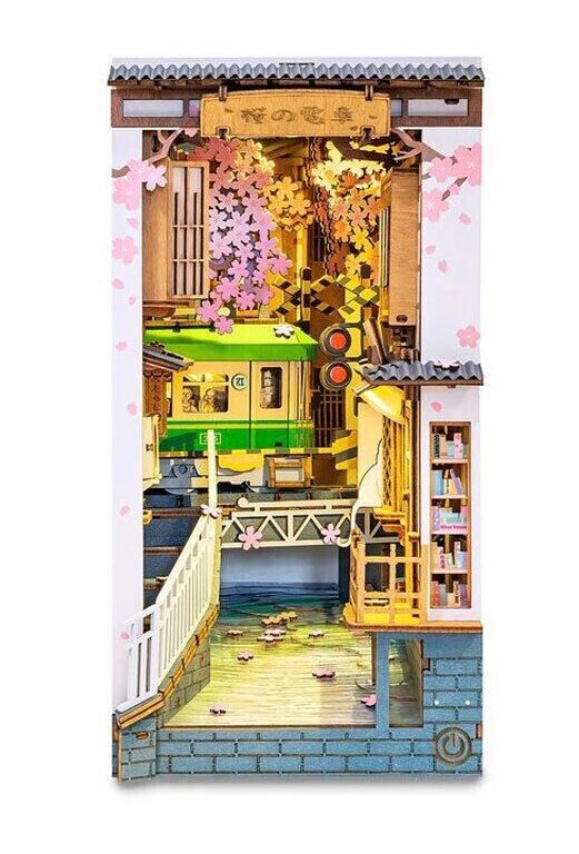 Rolife Tgb01 Sakura Densya Diy Book Nook Wooden Miniature Doll House