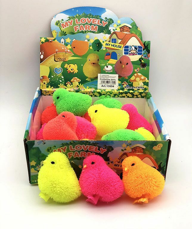 Confezione 20 Pz Pulcini Colorati Antistress Gioco Divertimento Bambini hmj