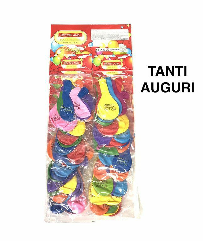 Set 20 Bustine Confezioni Palloncini Colorati Con Scritta Tanti Auguri Feste hmj