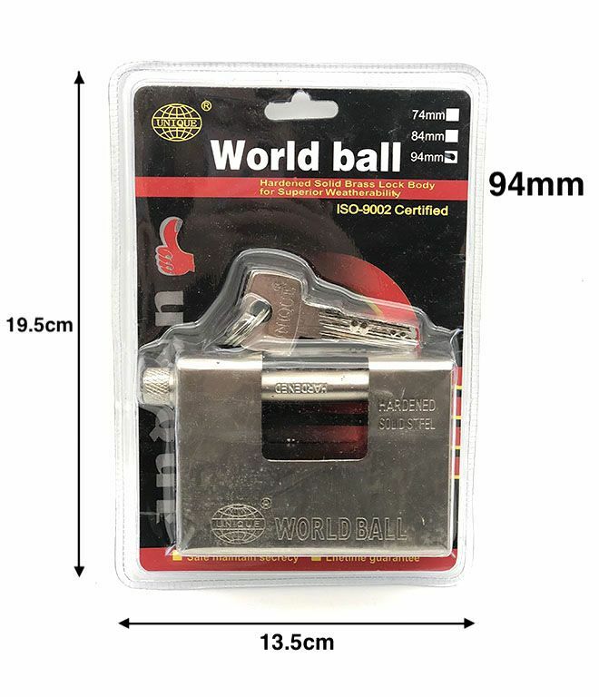 Lucchetto Antiscasso Catenaccio 94mm Corazzato Blindato 3 Chiavi Serranda hmj