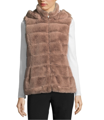 Liz claiborne faux fur vest sale