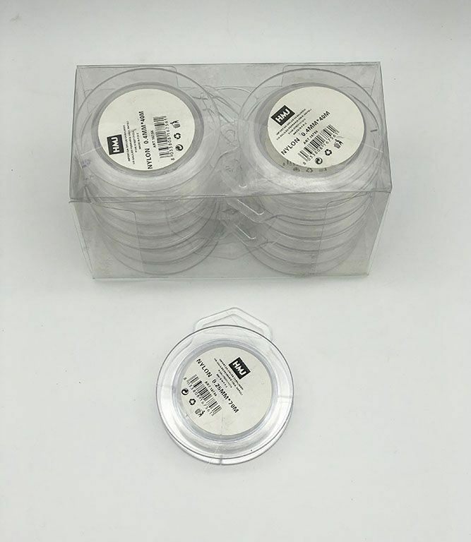 Set 12 Pezzi Bobina Filo Nylon Trasparente Spessore 0,40mm Lunghezza 70mt hmj