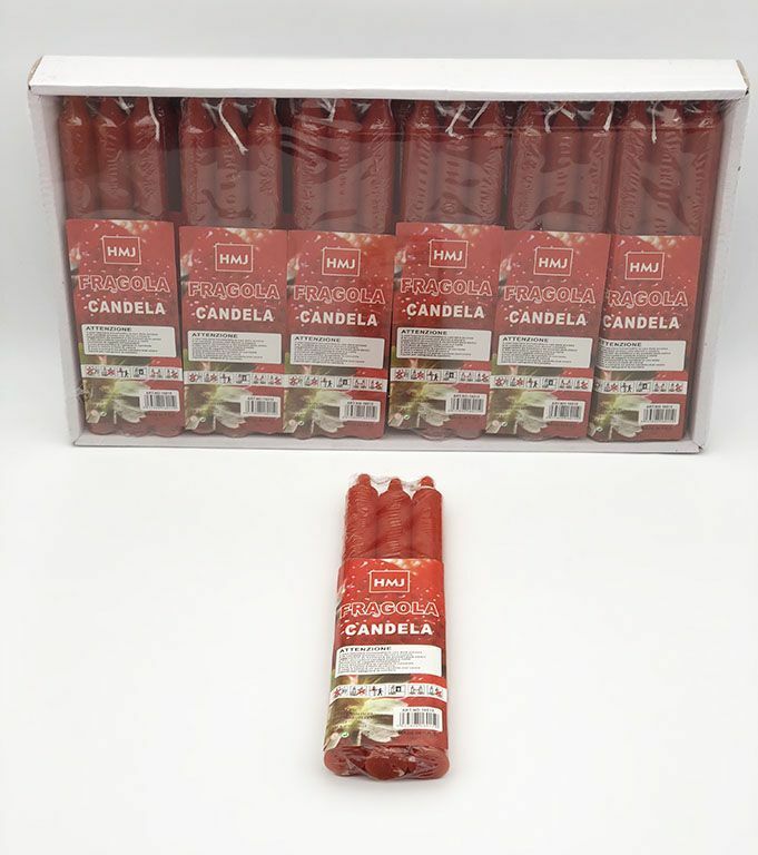 Set 36 Pezzi Candele Lunghe 19cm Profumate Fragola Decorazione Aromaterapia hmj