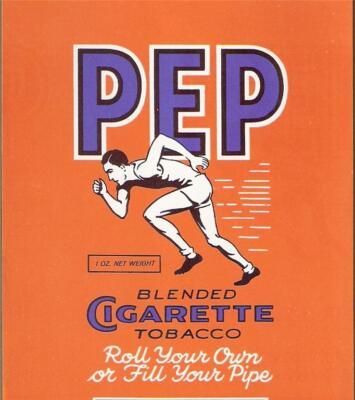 10 Vintage Pep Blended Cigarette Tobacco Labels Detroit, Michigan With ''Runner''