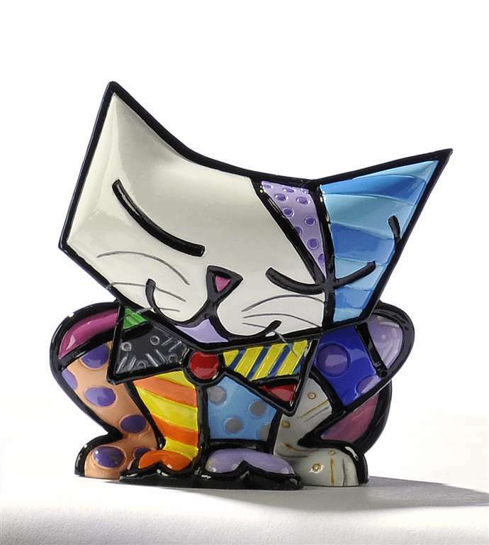 Romero Britto Mini Cat Sugar 3 Dimensional Figurine #331392