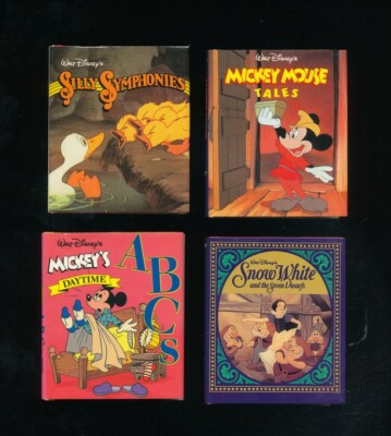 DISNEYANA-c1993-4 mini HC books with DJ-2 Mickeys,Silly Symphonies,Snow White